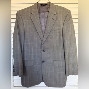 Designer!! Jos. A. Bank Gray Plaid Silk and Wool Men's Blazer 40R